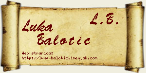 Luka Balotić vizit kartica